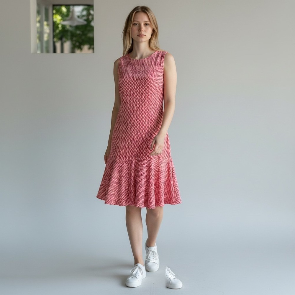 Episode Silk Shift Dress Red & White Drop Waist Flapper Scooter Size 2
